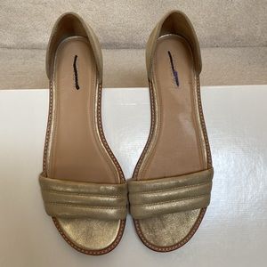 j crew gold sandals